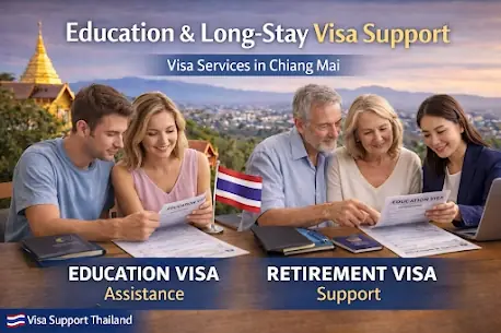 Visa Support Thailand office showing education and retirement visa services in Chiang Mai