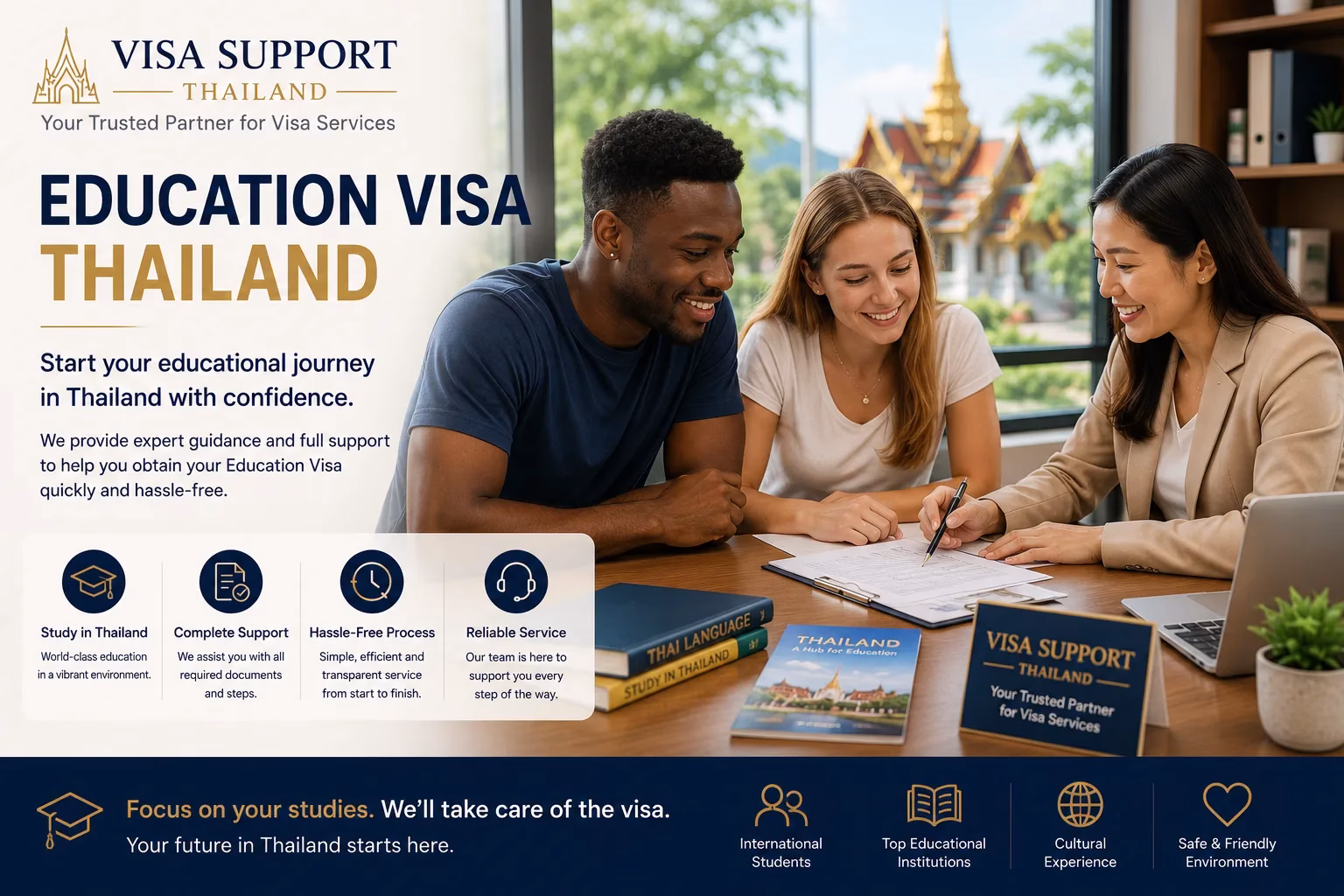 Visa Support Thailand assisting a foreign student with a Thailand Non-ED education visa application in Chiang Mai