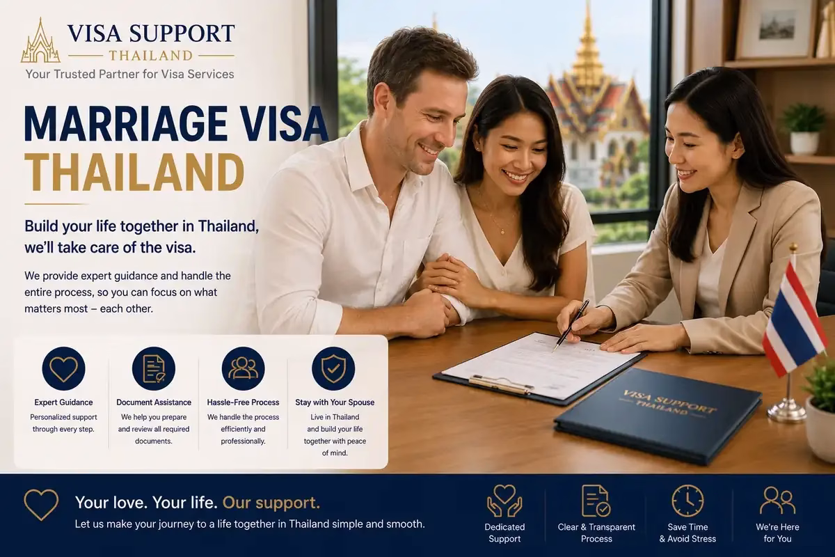 Visa Support Thailand assisting a married couple with Thailand marriage visa paperwork