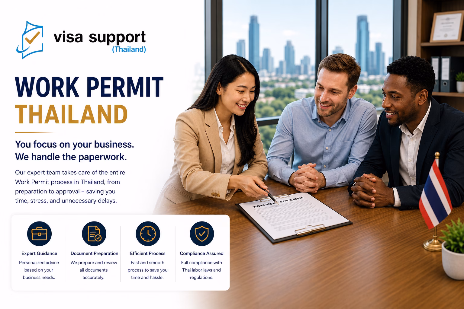 Visa Support Thailand assisting foreign clients with Thailand work permit documents