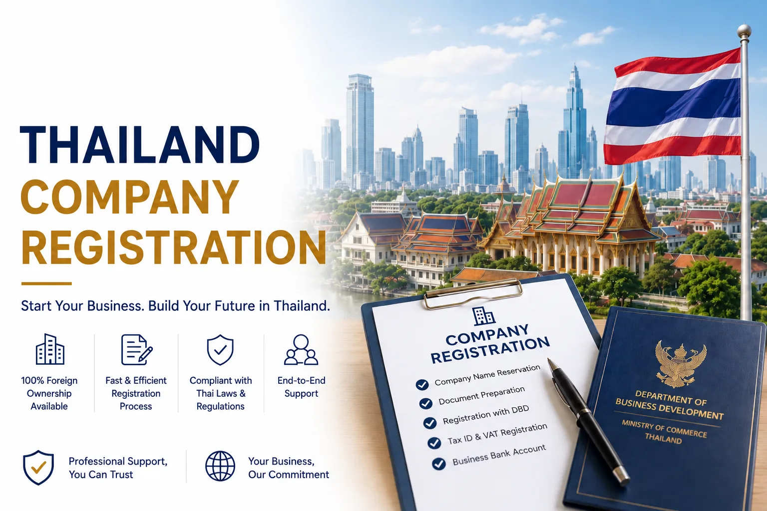 Visa Support Thailand office assisting foreigners with company registration in Thailand